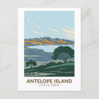 Antelope Island Staat Park Utah Vintag Postcard