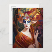 Antelope Lady Surreal Fantasy Postcard Postkarte (Vorne/Hinten)
