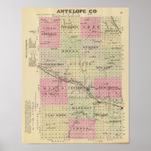 Antelope Landkreis, Nebraska Poster (Vorne)