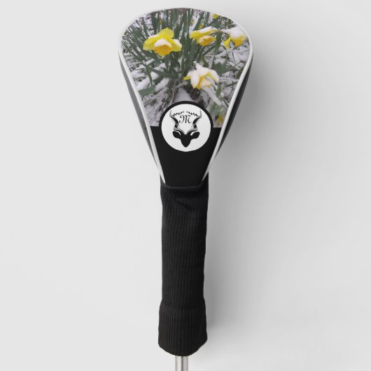 Antelope Silhouette Monogram w Customized Foto Golf Headcover (Vorderseite)