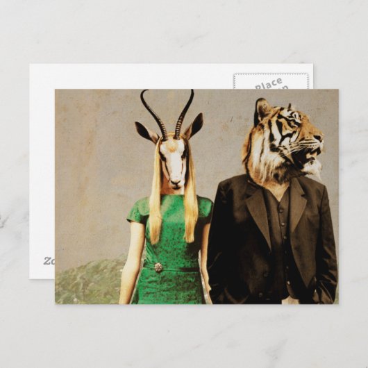 Antelope und Tiger Postkarte (Vorne/Hinten)