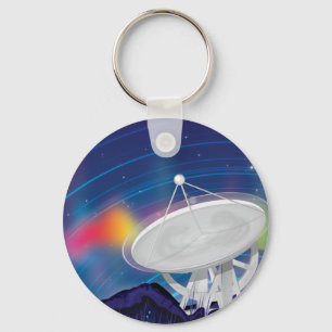 Antenne beobachtet den Himmel mit einem Aurora Schlüsselanhänger