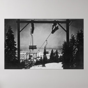 Antenne der Stadt vom Crouse Gebirgssessellift Poster