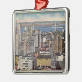 Antenne des Stadtzentrums, Bucht-Brücken-Ansicht Silbernes Ornament (Links)