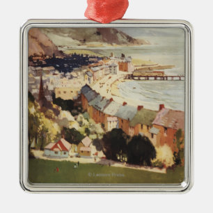 Antenne Küsten-des britischen Eisenbahn-Plakats Silbernes Ornament