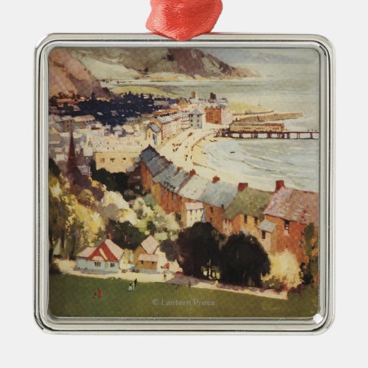 Antenne Küsten-des britischen Eisenbahn-Plakats Silbernes Ornament (Vorne)