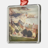 Antenne Küsten-des britischen Eisenbahn-Plakats Silbernes Ornament (Links)