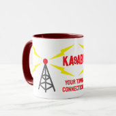 Antenne und Rufzeichen des Amateurfunkbetriebs Tasse (Vorderseite Links)