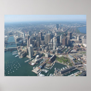 Antenne von Boston-Skylinen Poster
