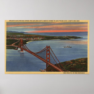 Antenne von Golden gate bridge u. von Poster