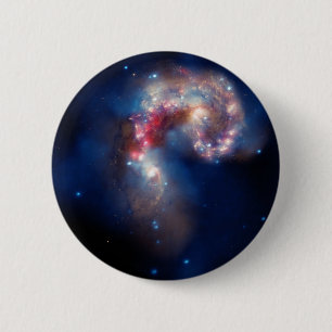 Antennen-Galaxie-bunte Zusammensetzung Button
