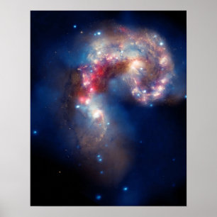 Antennen-Galaxie-bunte Zusammensetzung Poster