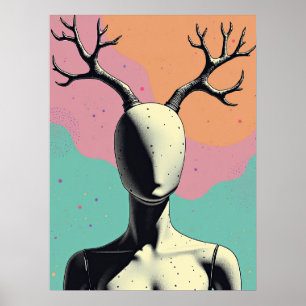 Antennenleiter Mannequin Pop Retro Surrealismus Ar Poster