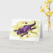 Anteosaurus Sonnenbaden mit Kopfhörern. Karte (Gelbe Blume)