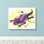 Anteosaurus Sonnenbaden mit Kopfhörern. Leinwanddruck (Insitu (Holzboden))