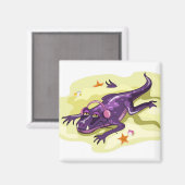 Anteosaurus Sonnenbaden mit Kopfhörern. Magnet (Vorderseite/Rückseite)