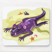 Anteosaurus Sonnenbaden mit Kopfhörern. Mousepad (Vorne)