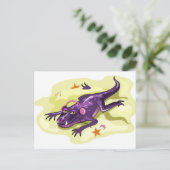 Anteosaurus Sonnenbaden mit Kopfhörern. Postkarte (Stehend Vorderseite)