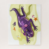 Anteosaurus Sonnenbaden mit Kopfhörern. Puzzle (Vertikal)