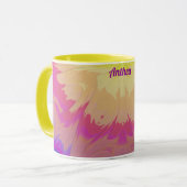 ANTHA ~Zany 3D-Fraktal ~ Rosa Lila-Gelb Tasse (Vorderseite Links)