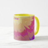 ANTHA ~Zany 3D-Fraktal ~ Rosa Lila-Gelb Tasse (VorderseiteRechts)