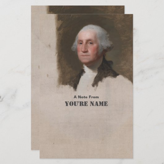 Anthaeneum George Washington 1. US-Präsident Briefpapier (Vorne/Hinten)