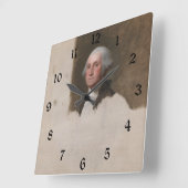 Anthaeneum George Washington 1. US-Präsident Quadratische Wanduhr (Winkel)