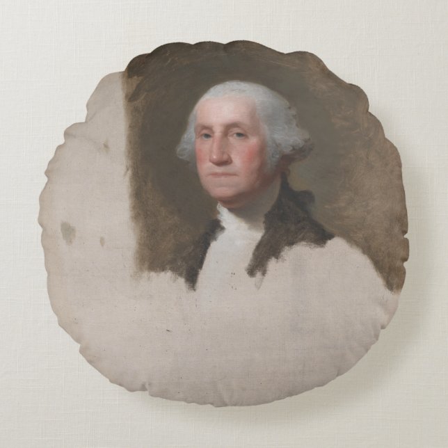 Anthaeneum George Washington 1. US-Präsident Rundes Kissen (Vorderseite)