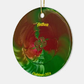 ANTHEA ~ Glossy Red and Green Christmas 2024 Keramik Ornament (Links)