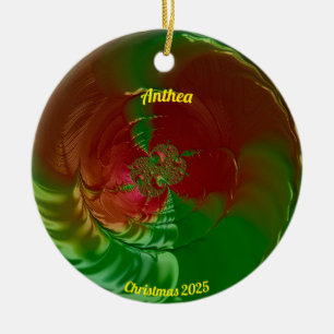 ANTHEA ~ Glossy Red and Green Christmas 2025 ~ Keramik Ornament