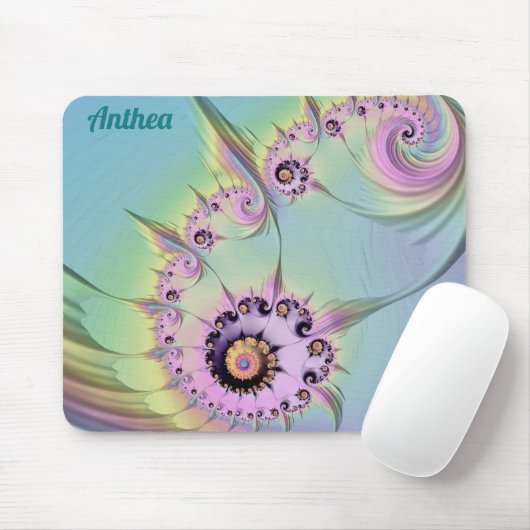 ~ ANTHEA ~ Personalisiertes 3D-Pastell-Fraktal Des Mousepad (Mit Mouse)