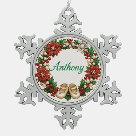 Anthony Baby’s First Christmas Snowflake Ornament (Vorderseite)