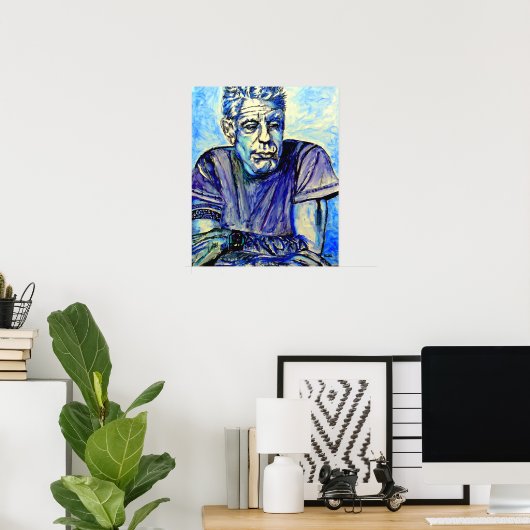 Anthony Bourdain Blue Poster (Heimbüro)