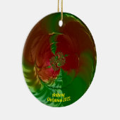 ANTHONY ~ Glossy Red and Green Christmas 2022 Keramik Ornament (Rechts)