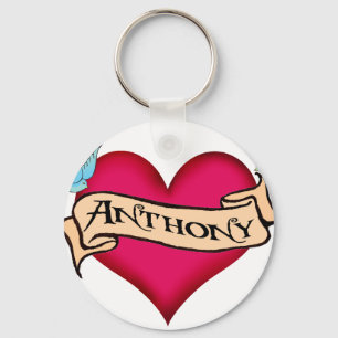 Anthony - kundenspezifische Herz-Tätowierungs-T - Schlüsselanhänger