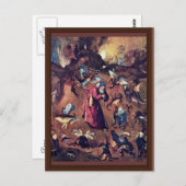 Anthony mit Monstern. Von Hieronymus Bosch Postkarte (Vorne/Hinten)