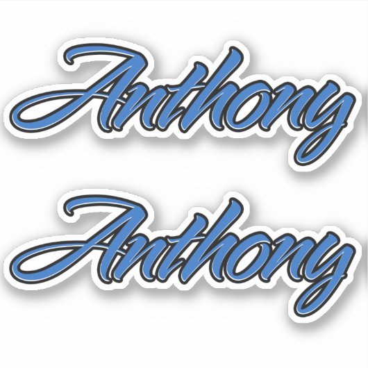 Anthony Name blue Aufkleber Sticker Stickerset (Vorderseite)