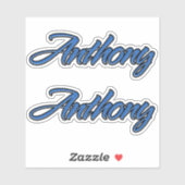 Anthony Name blue Aufkleber Sticker Stickerset (Blatt)