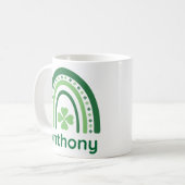 Anthony Name Klee Boho Regenbogen Kaffeetasse (Vorderseite Links)