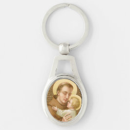 Anthony of Padua & Christ Child (JM 05) Oval Schlüsselanhänger