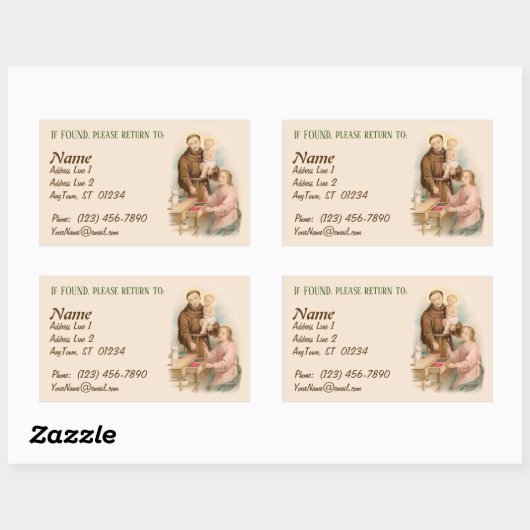 Anthony of Padua, Finder der verlorenen Dinge (TF Rechteckiger Aufkleber (Blatt)