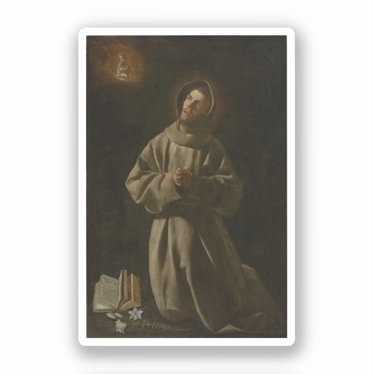 Anthony of Padua (Francisco de Zurbarán, 1627-30) Aufkleber (Vorderseite)