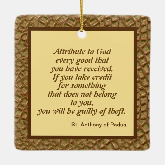 Anthony of Padua & the Christ Child (JM 05) Keramikornament (Rückseite)