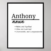 Anthony, Personalisierter Name Definition für Jung Poster (Vorne)