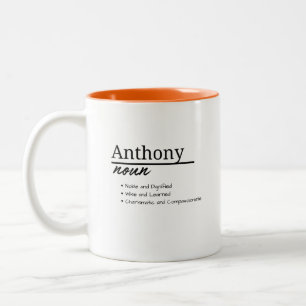 Anthony, Personalisierter Name Definition für Jung Zweifarbige Tasse