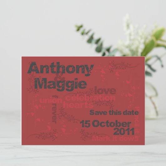 Anthony und Maggie Save the Date (Stehend Vorderseite)