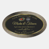 Anthracite Black Product Labels Ladybug mit Logo Ovaler Aufkleber (Vorderseite)