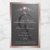 Anthracite Product Label Rose Gold Frame Monogram Lebensmitteletikett (Einzelnes Label)