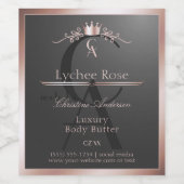 Anthracite Product Label Rose Gold Frame Monogram Weinetikett (Einzelnes Label)