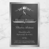 Anthracite Product Label Silver Frame and Monogram Lebensmitteletikett (Einzelnes Label)